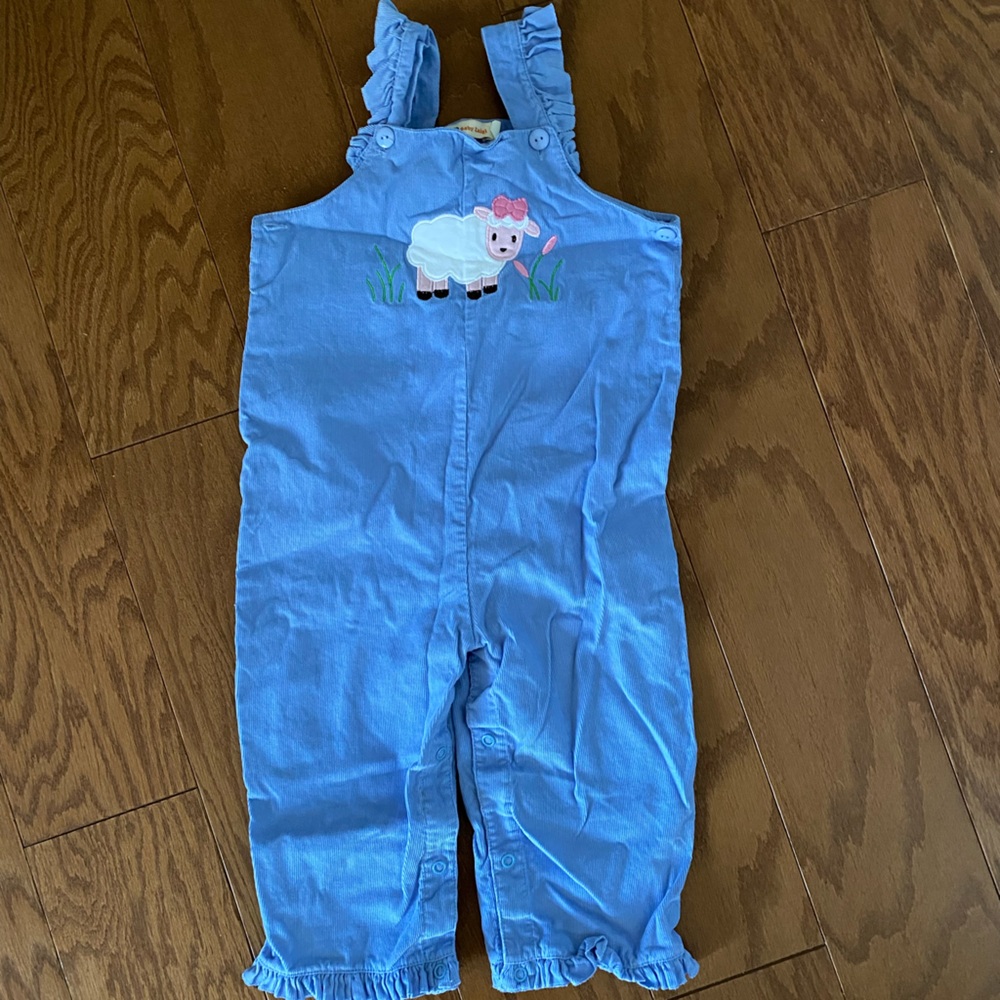 Baby Luigi corduroy ruffled overalls, 24m